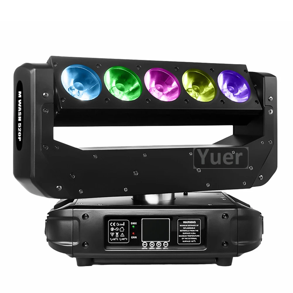 New 5x20W RGBW 4IN1 LED Beam Stage Moving Head Light CMY Color Mixing DMX512 DJ Disco Light Wedding Club Party Music Lights