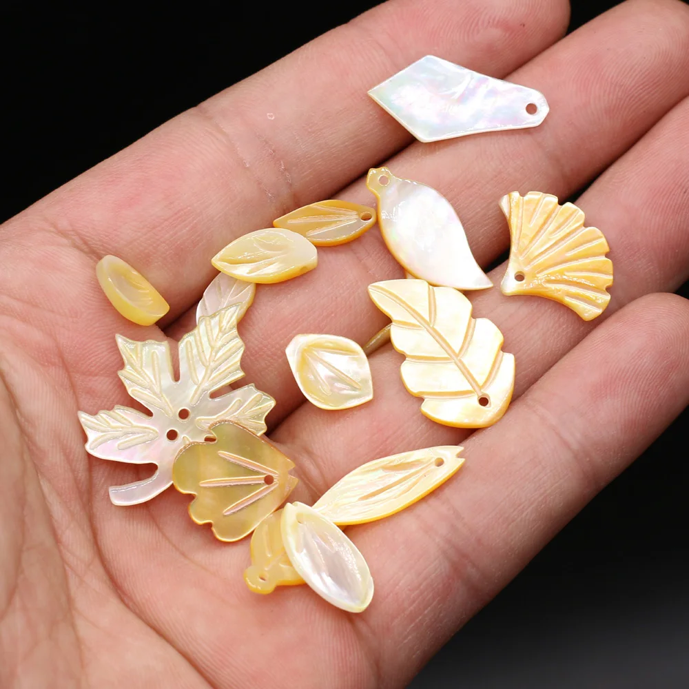 

2PCS Natural Sea Water Shell Mother of Pearl Shell Beads Charm Pendant for Jewelry Making DIY Necklace Earring Women Gift