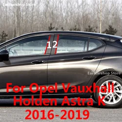 For Opel Astra K Vauxhall Holden Car B C Pillar Middle Central Column PC Window Decoration Black Sticker Accessories 2016-2019