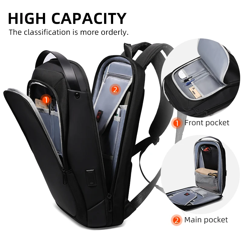 Heroic Knight Men Business Backpack 15.6 inch Laptop Bag Anti Theft Travel Waterproof USB Charging School Leisure Backpack