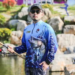 2025 DIAOLIAN Stand-up Collar Fishing Shirts Sunproof Breathable Moisture-wicking Quick-drying Anti-UV UPF50+ Fishing Jerseys
