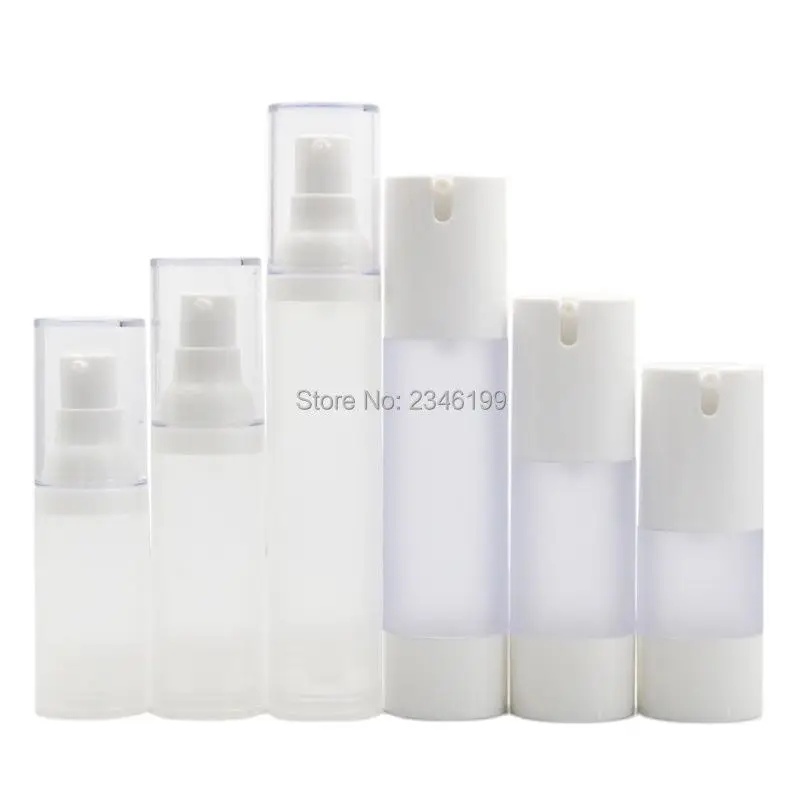 Airless Bottle Cosmetic 50ml Airless Plastic Bottle Transparent Emulsion Bottle Lotion Pump 30ml Dull Polish 15ml 20ml 20pcs/Lot