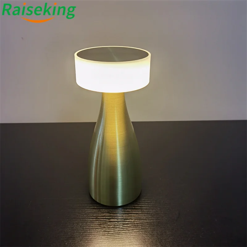 Battery Operated Led Metal Cordless Table Lamp Rechargeable For Restaurant Ktv Bar Dinning Table With Dimmer Brightness
