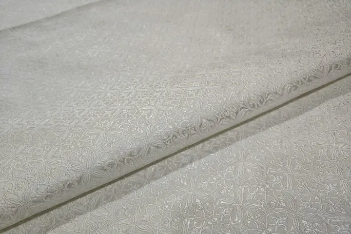 White damask yard dyed jacquard tapestry satin 3D jacquard brocade fabric for dress cushion cover curtain patchwork DIY