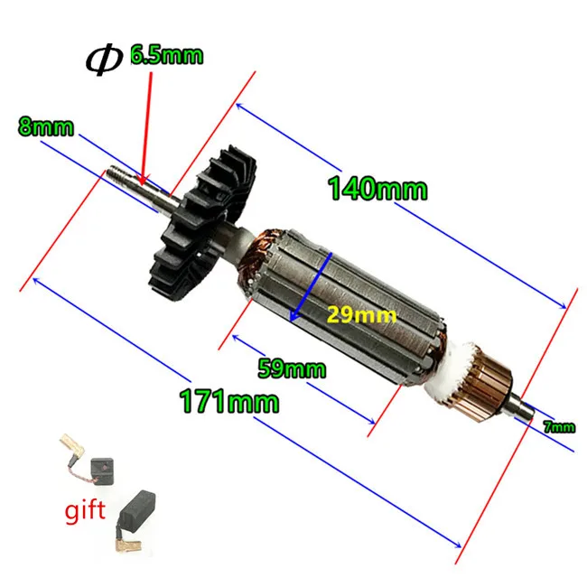 motor Armature Engine rotor AC220-240V Replace N191434 DWE8101S DWE8100S DWE8100T DWE8101T DWE8110S DWE8111S for DeWALT