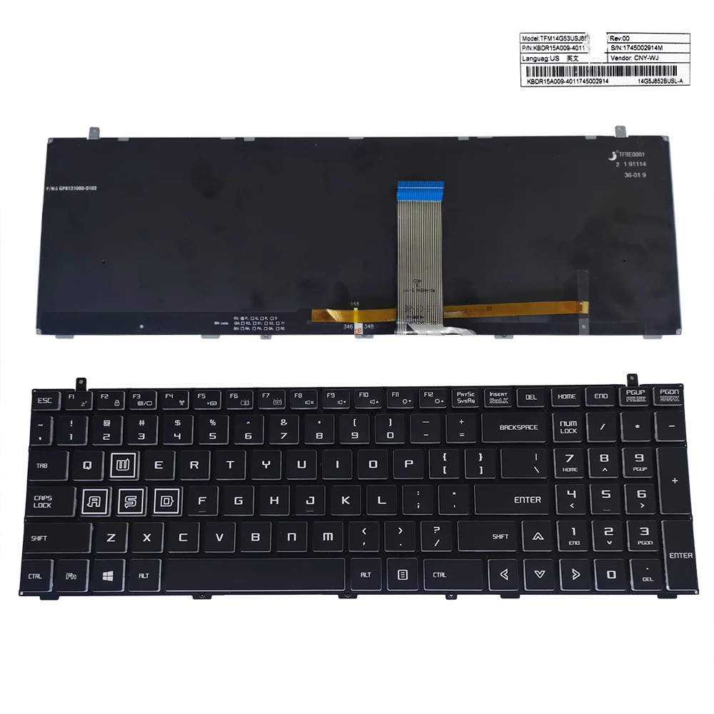 US English Backlit Keyboard For Gateway GGNC71719 GGNC71719-BK Shinelon T50 Notebook PC keyboards KBDR15A009-4011 14G5J852BUSL