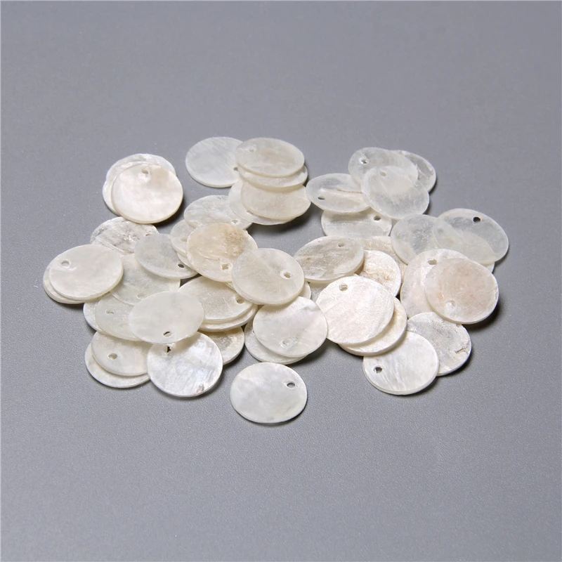 Natürliche transparente runde Muschelstücke für die Schmuckherstellung, Ohrringe, lose Bulk-Muschel-Charm-Perlen, Zubehör, handgefertigter Schmuck zum Selbermachen – Detail 31