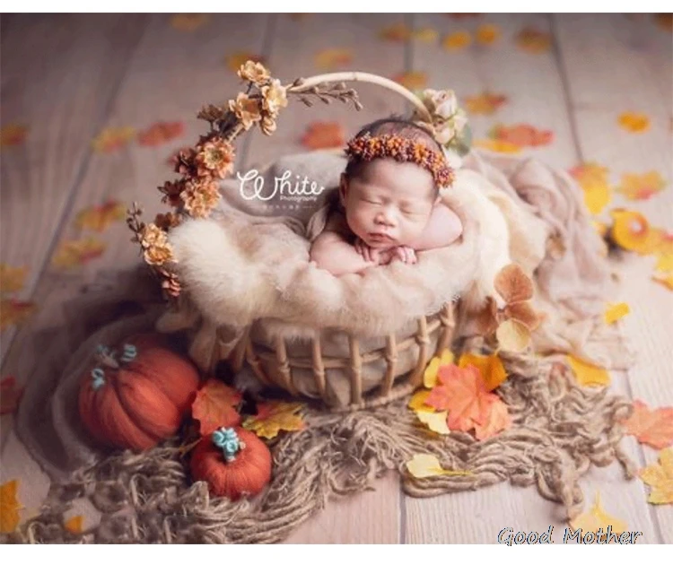 Newborn Photography Props for Baby Retro Handmade Rattan Basket Bucket Chair Fotografia Accessories Studio Photo Props