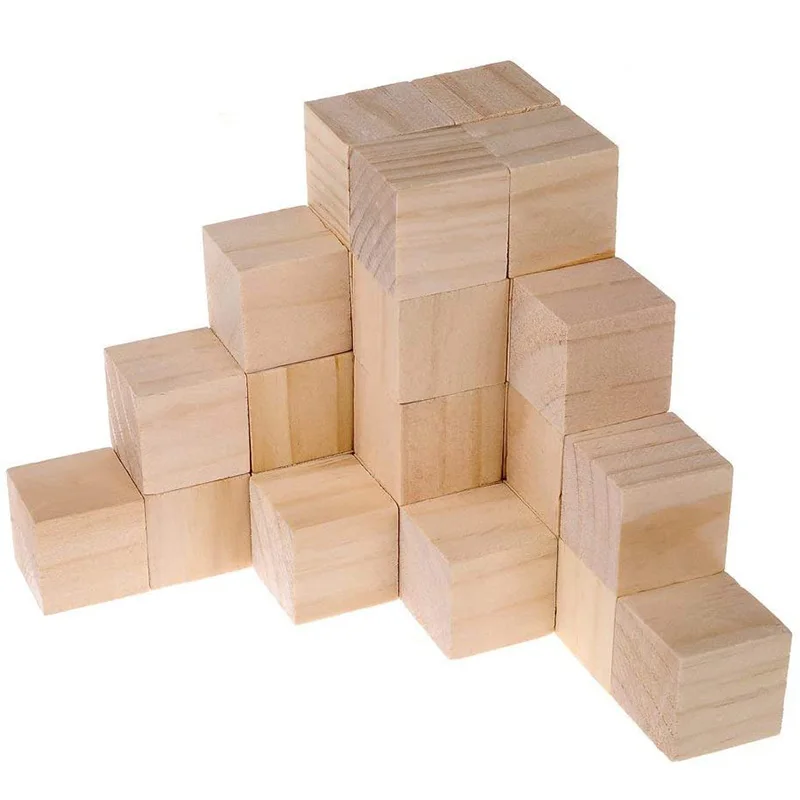 5/6/7CM Large Wooden Cubes Unfinished Wood Blank Square Blocks DIY Embellishments Crafts Scrapbooking Nordic Home Decor