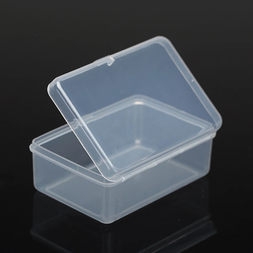 Jewelry Organizer Box for Beads Earrings Storage, Clear Plastic Empty Box Container for Small Accessories 7.6x5.2x3cm