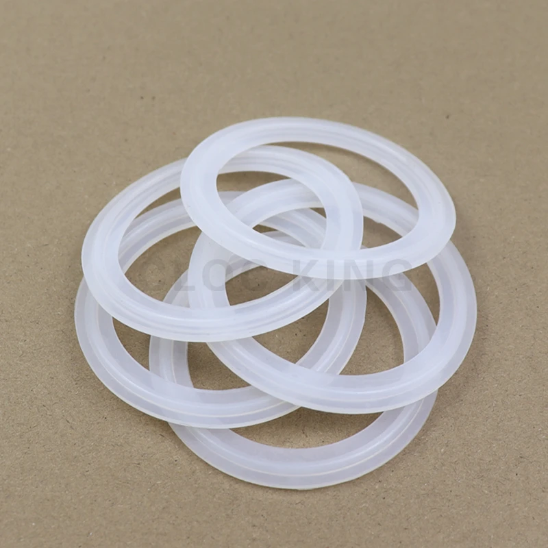 5PCS Fit 19mm-Pipe x 159mm O/D Sanitary Tri Clamp Ferrule Silicone Sealing Strip Gasket Ring Washer For Homebrew Dairy Product