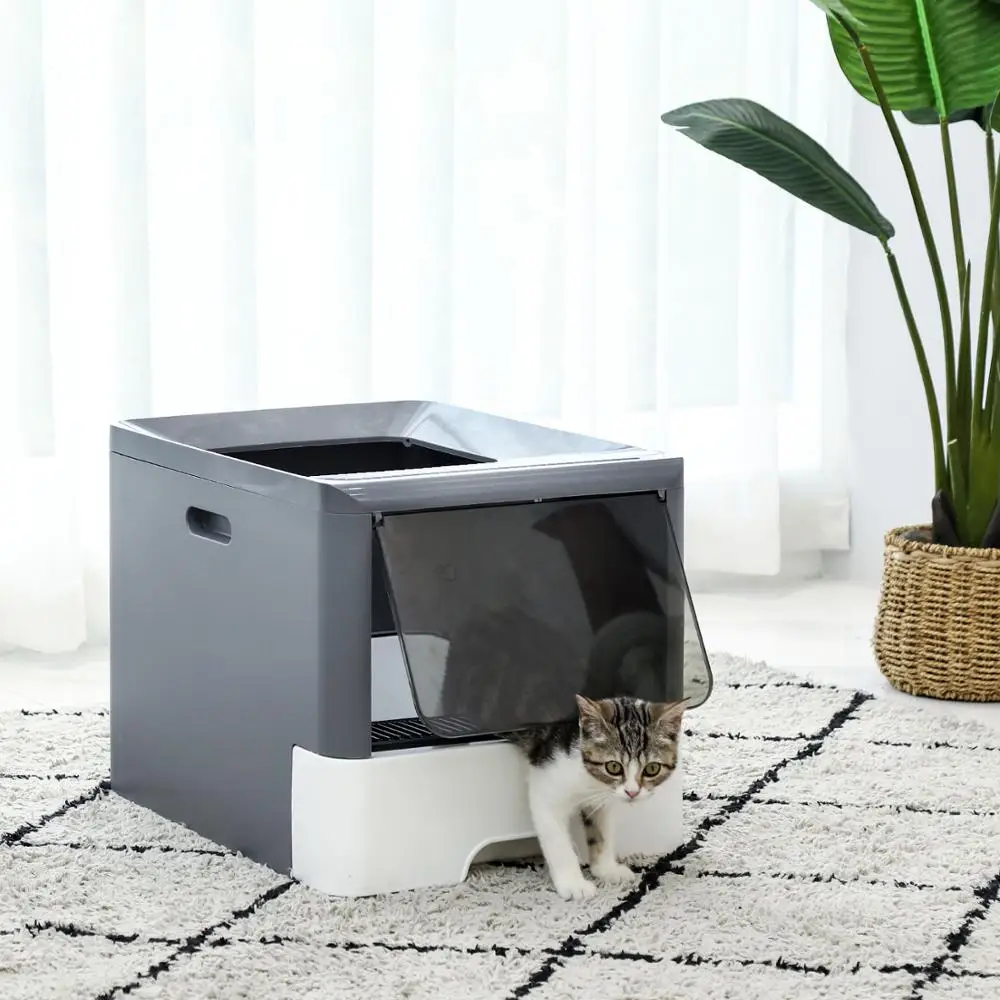 Litter Boxes for Large Cats Foldable Litter Box Comes with Shovel Tray Kitten Toilet Well Designed Space Efficient