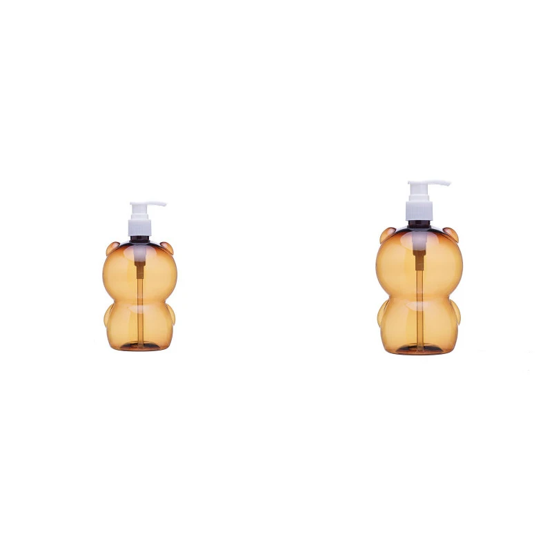 250ML 500ML X 20 Brown Cartoon Bear Plastic Hand Soap Bottle Portable Household Travel Empty Lotion Bottle Liquid Soap Dispenser