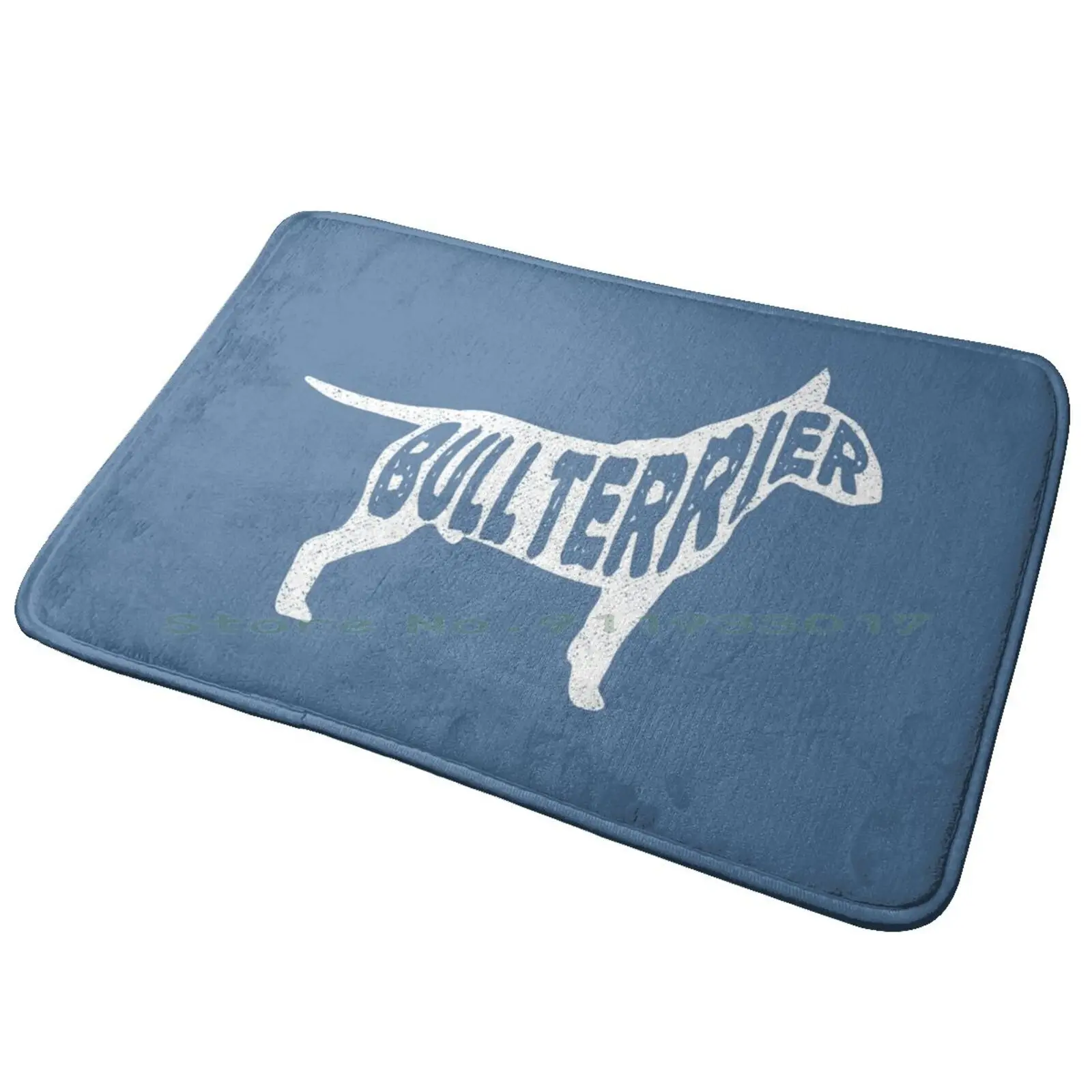 Bull Terrier Dog Silhouette Entrance Door Mat Bath Mat Rug Road Trip Camping Retro Vintage Westfalia Adventure Van Hiking