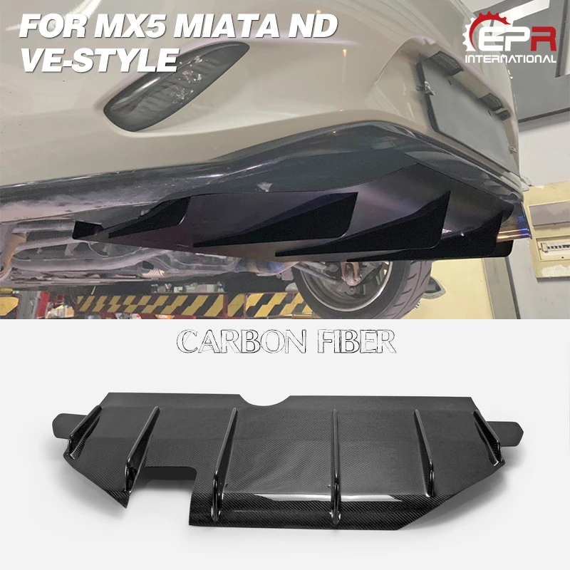 

For Mazda MX5 Miata ND VE-Style Carbon Fiber Rear Diffuser With Fitting Glossy Finish Bumper Under Panel Fibre Splitter Set Trim