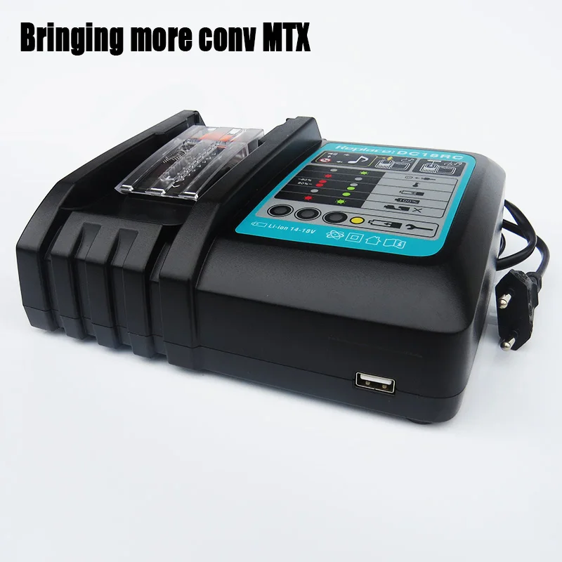 NEW DC18RCT Li-ion Battery Charger 3A Charging Current for Makita 14.4V 18V BL1830 Bl1430 DC18RC DC18RA Power Tool USB dustproof