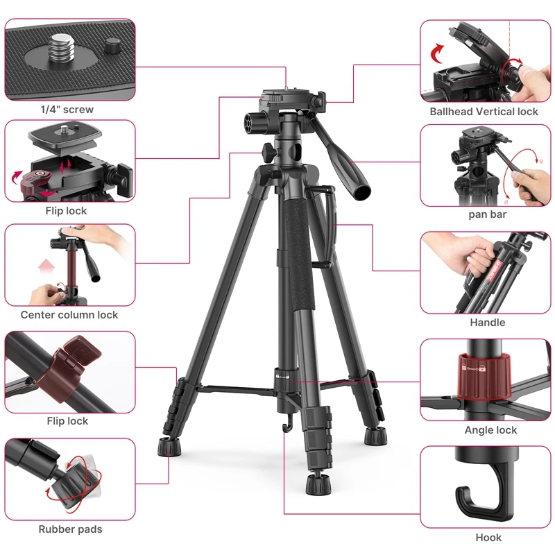 Ulanzi U-Select VT-01 Video Tripod System Professional Heavy Duty Tripod Monopod Max Load 3kg For DSLR Camcorder Photography