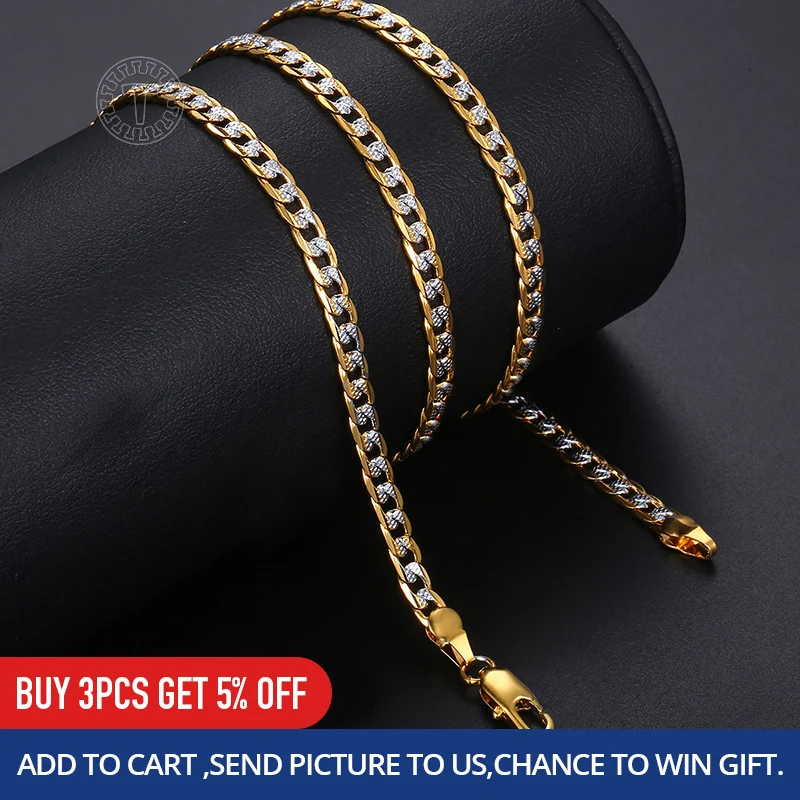 Gold Color Chain Necklace for Men Women Cuban Link Chains Mens Womens Necklaces Wholesale 2021 Fashion Men\'s Woman Jewelry LGN64