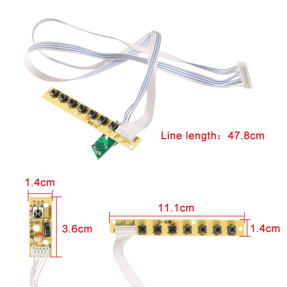 NEW Digital Universal TV Controller Driver V56 V59 LED LCD TV Driver Board DVB-T2+7 Key Switch+IR+4 Lamp Inverter+LVDS Kit 3663