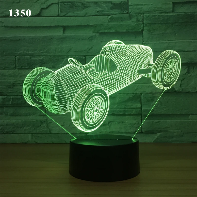 3D Night Light Classic Vintage Car LED NightLight F1 4DW Game Model Atmosphere Lamp Friend Kid Birthday New Year Christmas Gifts