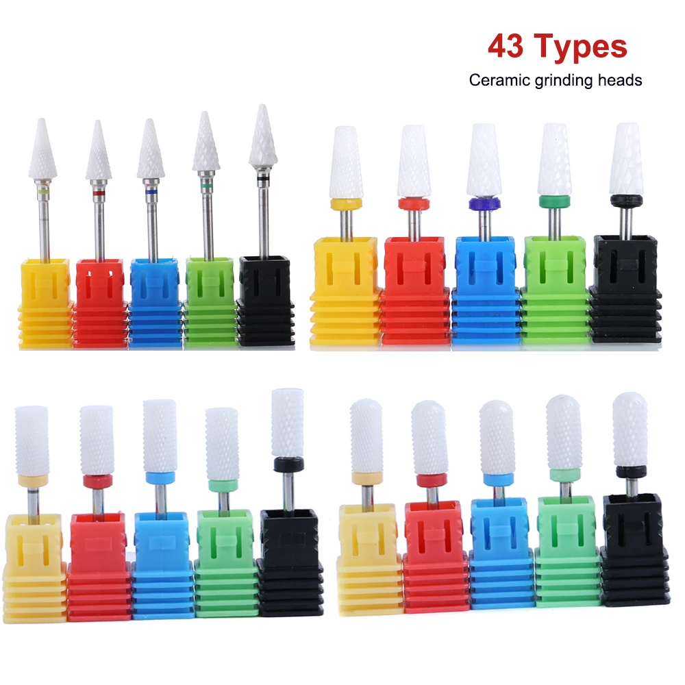 1pcs Nail Drill Bits Set china Milling Cutter For Nails Cuticle Removing Grinding Head Ceramics Bits Manicure Accessory