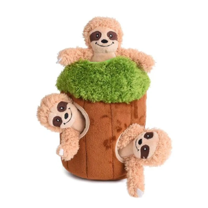 4 Pcs/Set Creative Tree House Pet Toys Interesting Hide Seek Dog Cat Toy Soft Stuffed Animal Toy Puppy Squeak Toys Pet Supplies