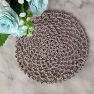 Lace Round Cotton Table Place Mat, Handmade Dish Pad, Crochet Cloth, Placemat Wedding, cup, mug, tea, coaster, kitchen, hot 8 Main Sales Place American Place - №7