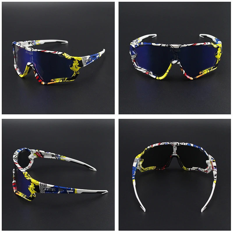 Saoan-Gafas de sol de Ciclismo para hombre y mujer, 4 lentes