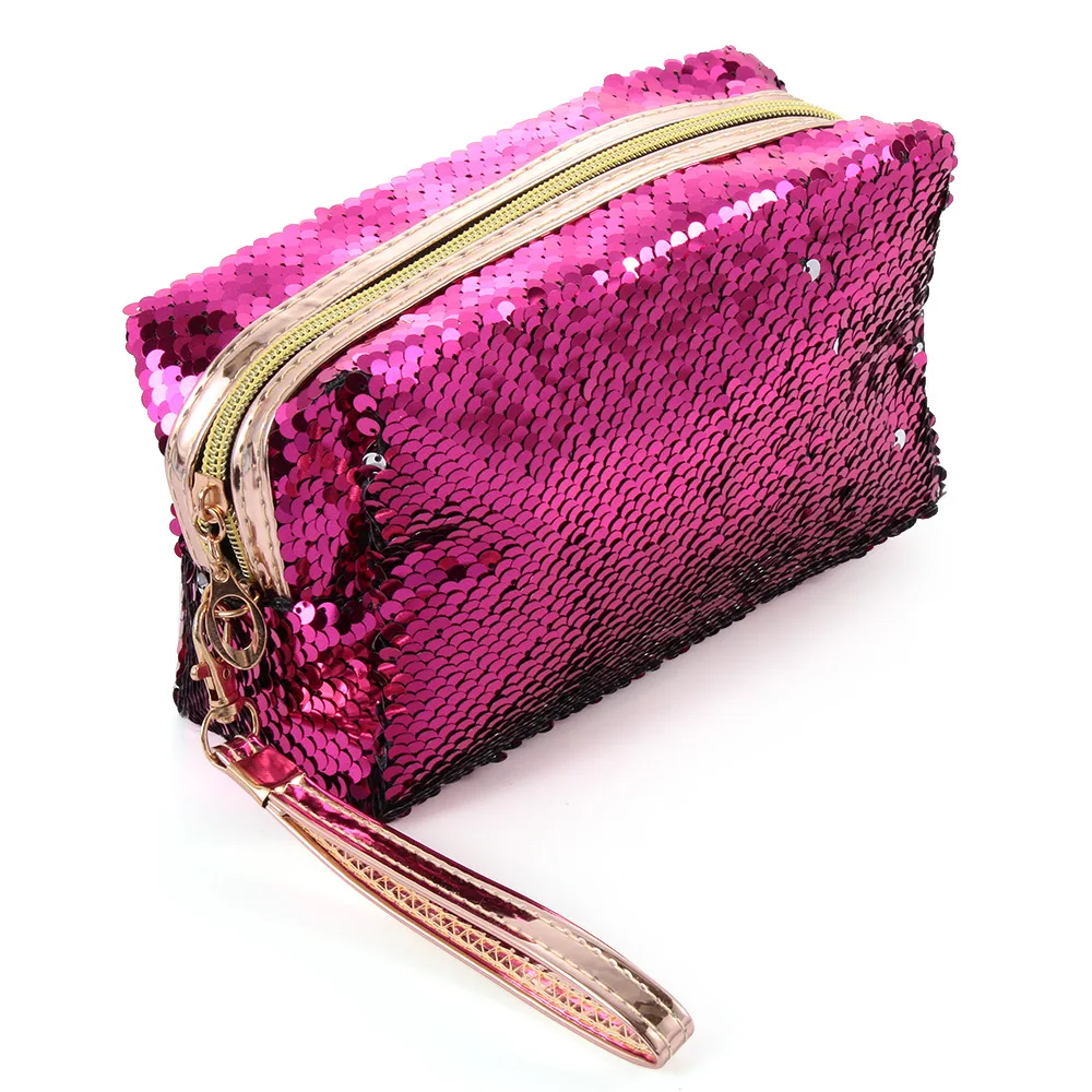 New Women Mermaid Sequins Makeup Bag Pouch New Fashion Girls Glitter Sequins Cosmetic Bags Handbag Travel Storage Zipper Bags