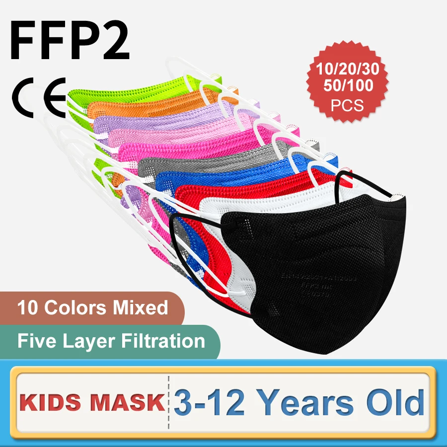 

Kids ffp2mask KN95 Mascarilla Infantil 5 Layer Protective FFP2 Approved Mask Breathable Mouth CE Face Mask Children FPP2 Masks