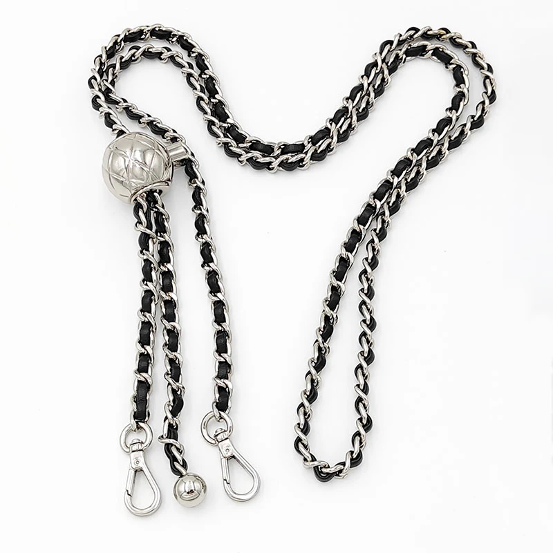 Adjustable Bag Chain - 7mm Replacement Metal Purse Chain 140cm  Shoulder Crossbody Bag Strap Handle with Length Adjustable Ball