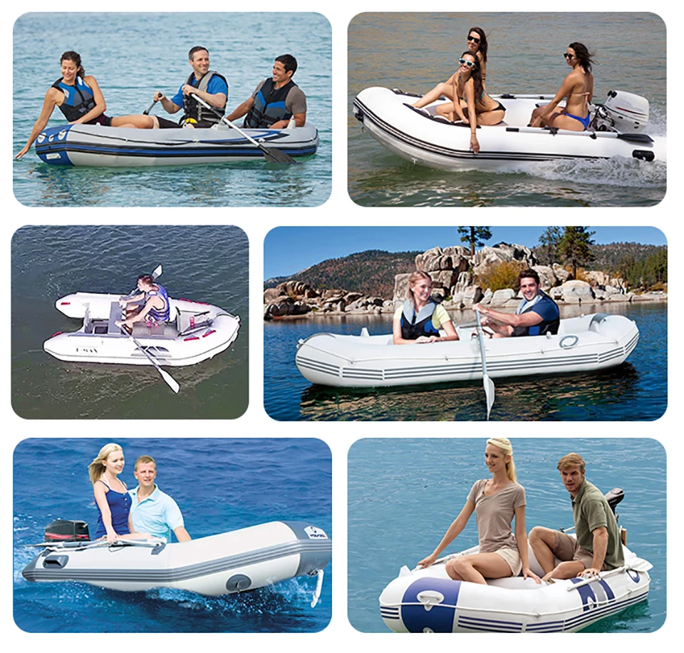 Solarmarine PVC Inflatable Rowing Boat Kayak Dinghy Fishing Ship Hovercraft Canoe Drifting Raft Sailboat Surfing Sailing 270cm