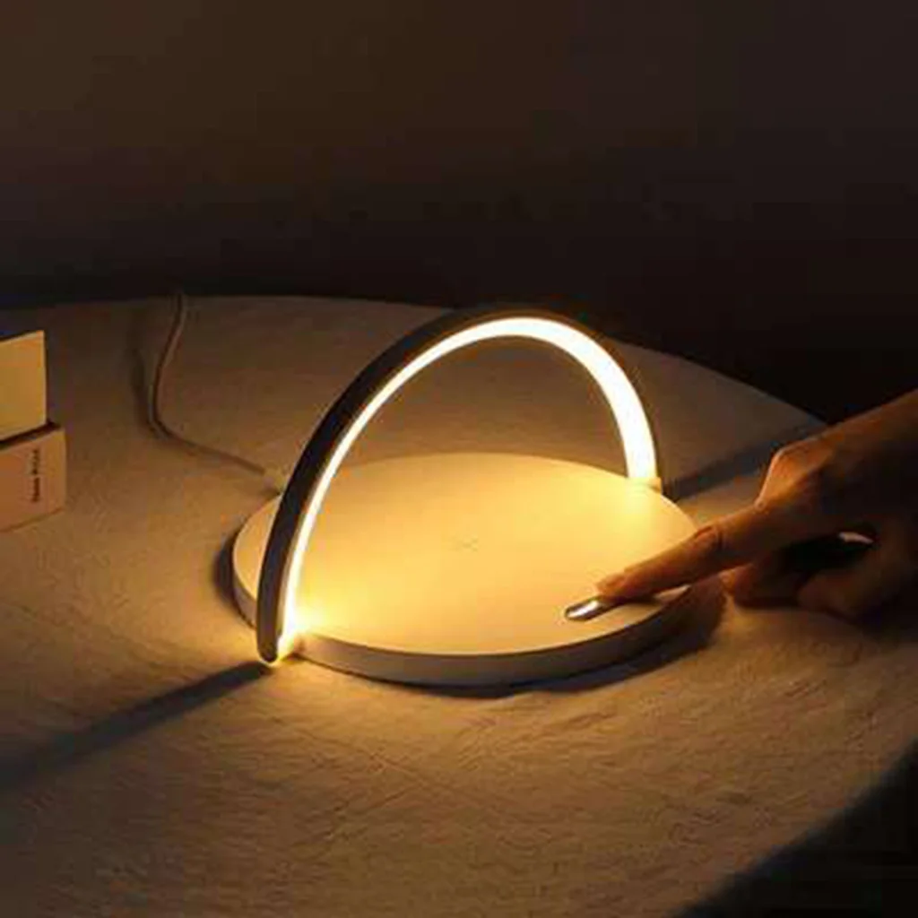 LED Wireless Charger Foldable Desk Lamp Touch Control 10W Max Wireless Charging Eye-Caring Reading Light for Kids Adults