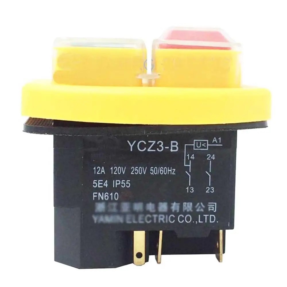 YCZ3-B Industrial Electromagnetic Pushbutton Switch Momentary Safety Switch 5 Pin