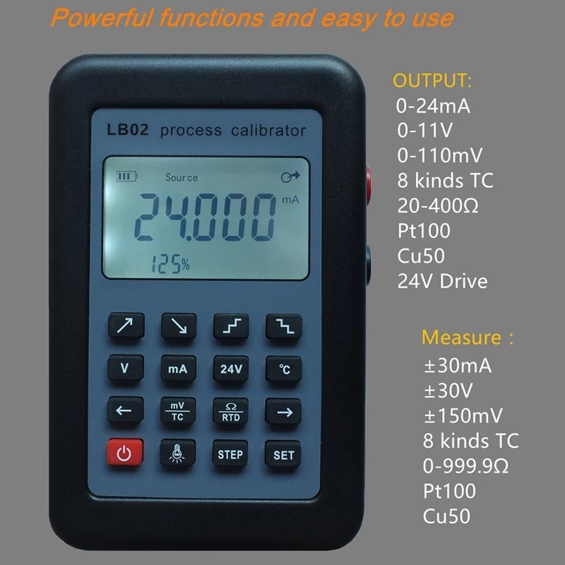 

LB02 Calibrator Tester Resistance Current Voltmeter Signal Generator Source Process Calibrator 4-20mA/0-10V/mV LCD Display