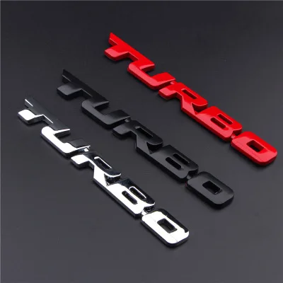 3D Metal Car Sticker Turbo Loading Boosting Chrome Zinc Alloy Emblem Decal Auto Accessory for Audi BMW Focus VW Badge Sticker
