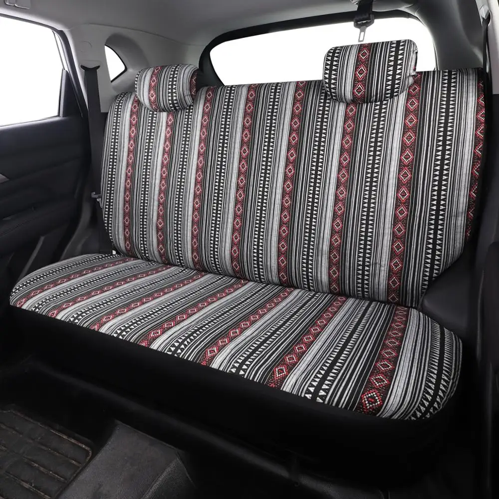 Baja Blanket Car Seat Covers Strips Boho Designs Universal Size Fit for Most Cars SUVs Trucks Vans Woven and Comfortable Fabric