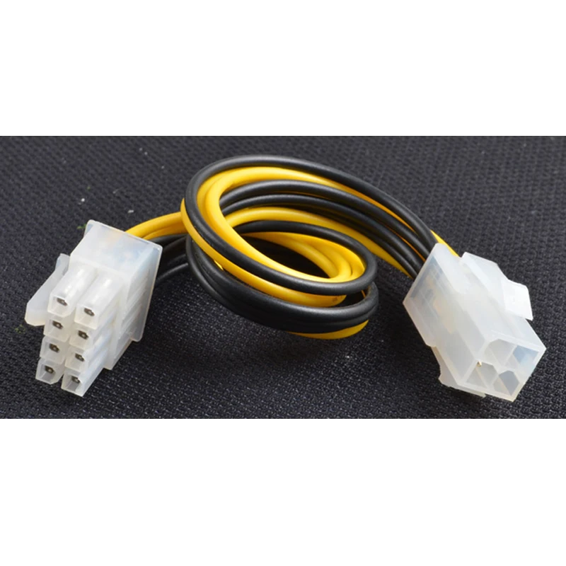 Cable adaptador de corriente de 4 pines a 8 pines para CPU, cable de alimentación de 4 pines macho a 8 pines hembra, extensión de plomo para CPU ATX