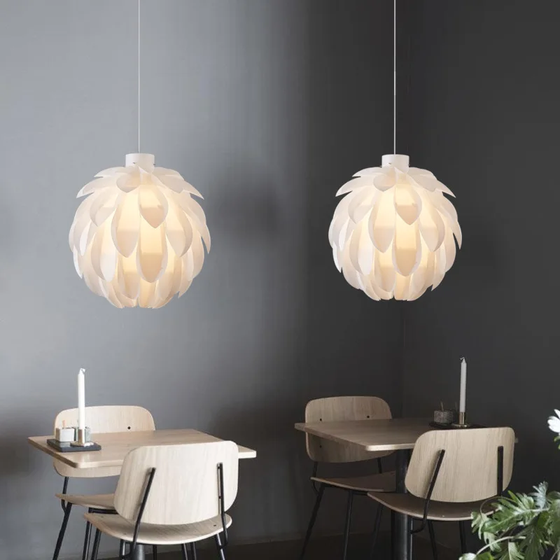 

Warm children's room bedroom kitechen bar girl ins hot decor hanging lamps Nordic minimalist white pine cone led chandelier