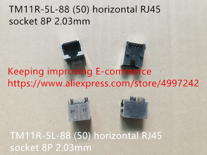 Original new 100% TM11R-5L-88 (50) horizontal RJ45 socket 8P 2.03mm connector