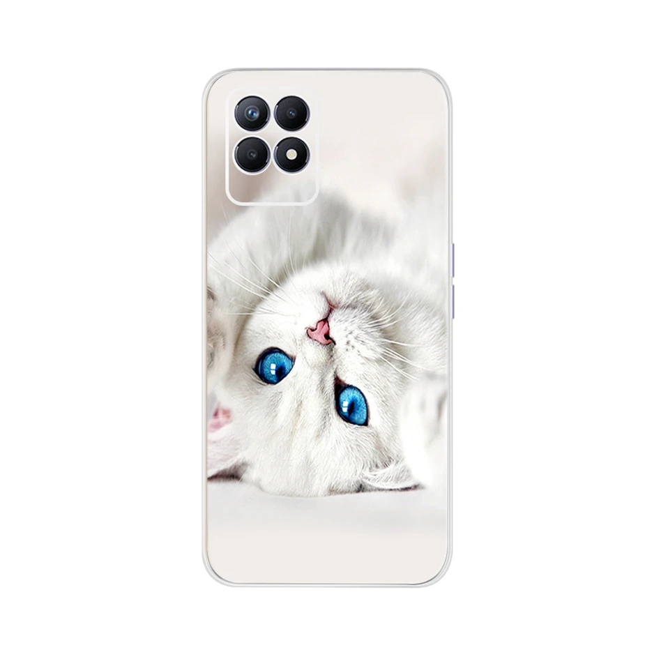 Dla przypadku Realme 8i RMX3151 słodki kociak motyl malowane okładka miękki futerał silikonowy dla Oppo Realme 8i Realme8i przypadku telefonu TPU