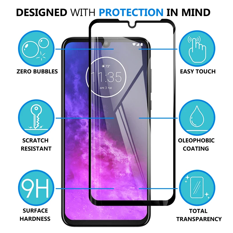 2 In 1 Back Camera Lens Film & Screen Protector Protective Tempered Glass For Motorola One Zoom / Pro OneZoom 6.39