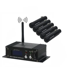 Transmissor controlador LCD DMX, receptor preto mini sem fio, controlador de luz de palco para mover o partido principal, DMX