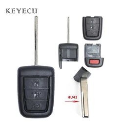 Keyecu Uncut Replacement Remote Car Key Shell Case Fob 3+1 Buttons for Chevrolet Holden Commodore Aveo