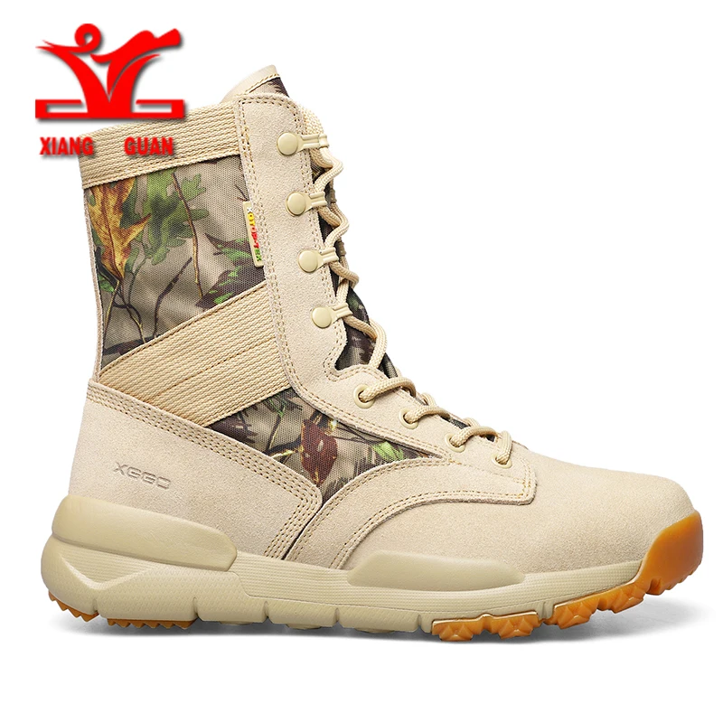 XIANGGUAN 2021 Outdoor High Top Hiking Shoes Men Sports Tactical Boots Men Military Boots Wear-Resistant Camping Sneakers Women