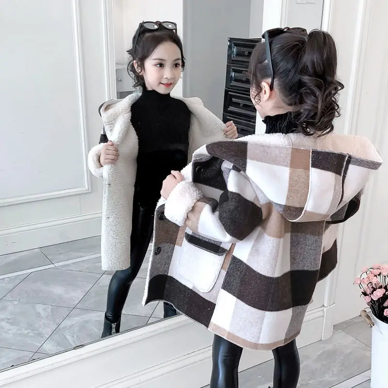 

Girls Baby's Coat Jacket Outwear 2022 Charming Thicken Winter Plus Velvet Warm Cotton Fleece High Quality Children's Clothing