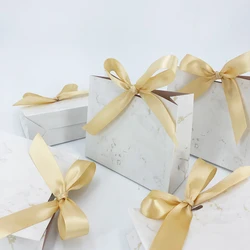 Boîte-cadeau de style marbre pour mariage, baby shower, anniversaire, Noël, Saint Valentin, faveur de fête, boîte à bonbons, accepter la personnalisation privée