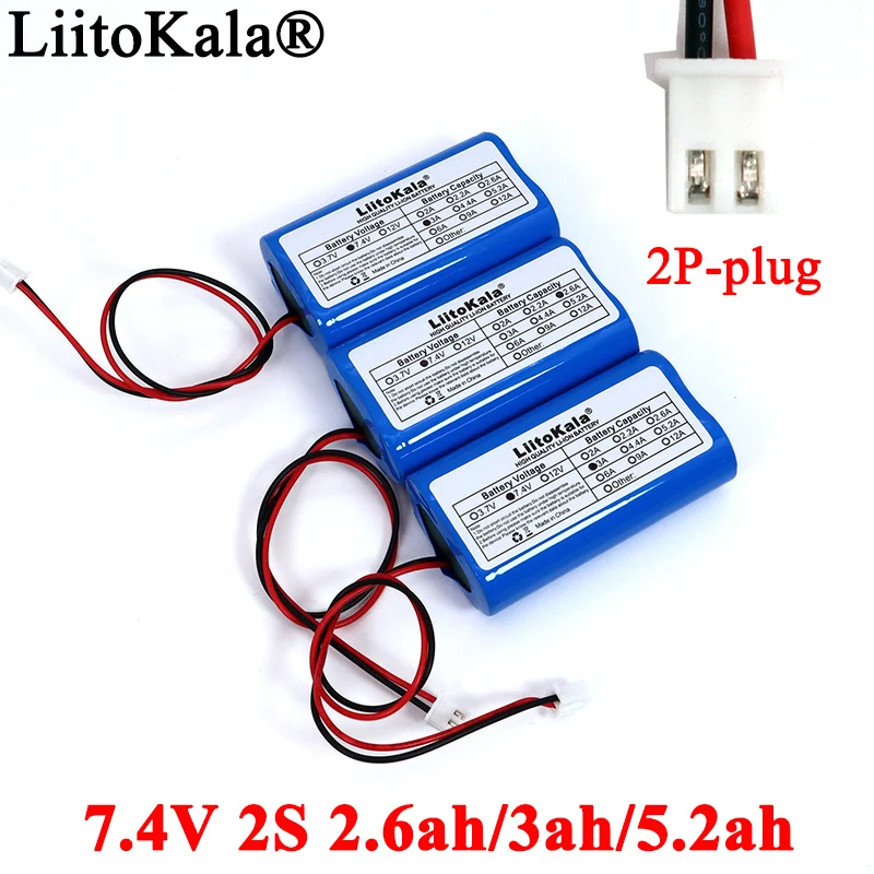 Liitokala 7.4V 18650 Lithium Battery Pack 2S 6ah 9ah Fishing LED Light Bluetooth Speaker 8.4V Emergency DIY batteries with PCB