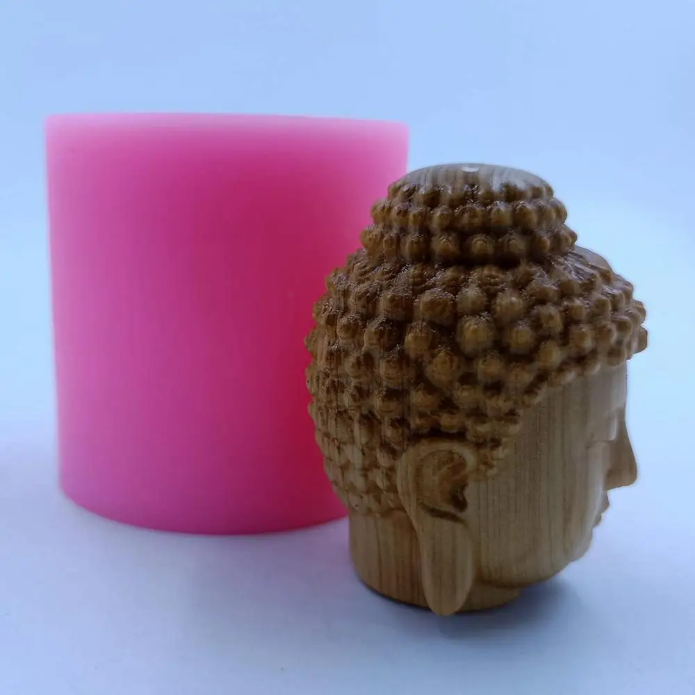 Mini Buddha Head Soap Candle Silicone Mold Candle Wax Molds Decorating Gypsum Resin Epoxy Crafts Silicone Mould