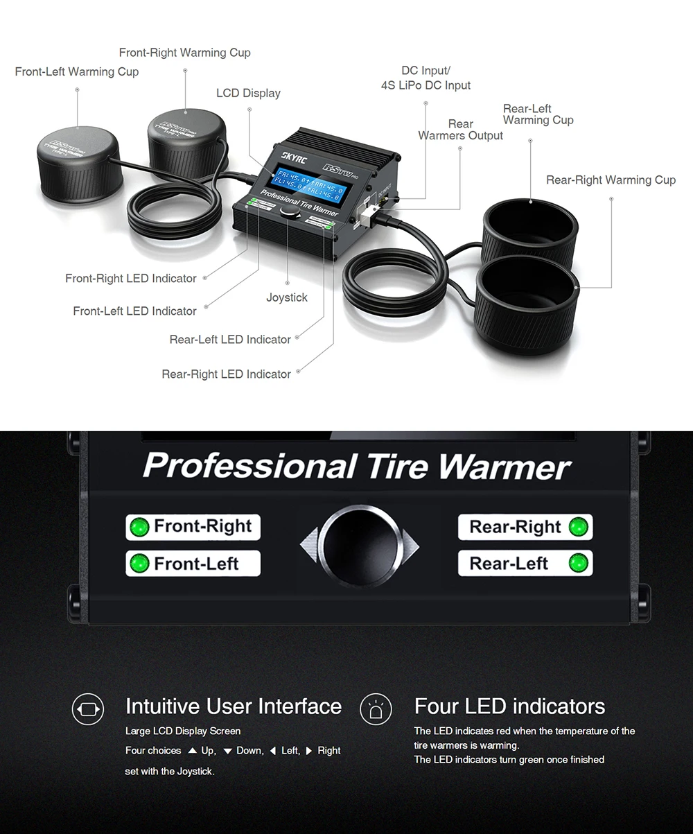 SKYRC Tire Warmer Electronic MCU RSTW Temperature Controlled for 1/10 1/8 Electric Touring Car RC Racing Drift Car SK-600064